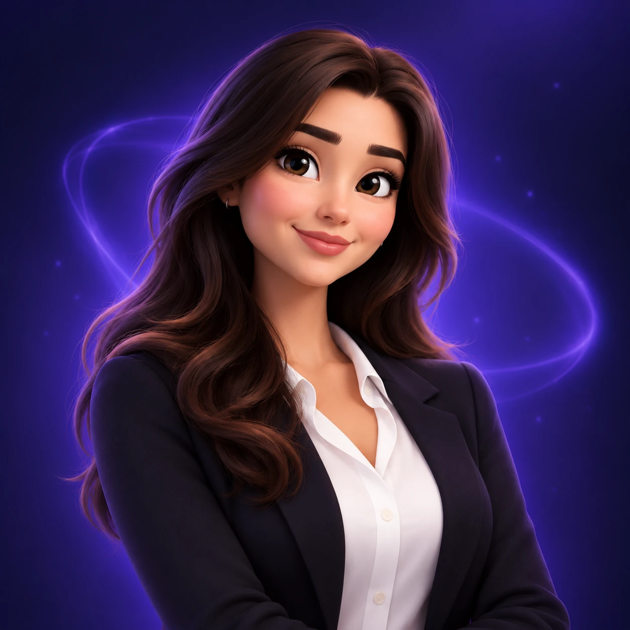Portretillustratie van Luna, de AI-assistent van LionLabs