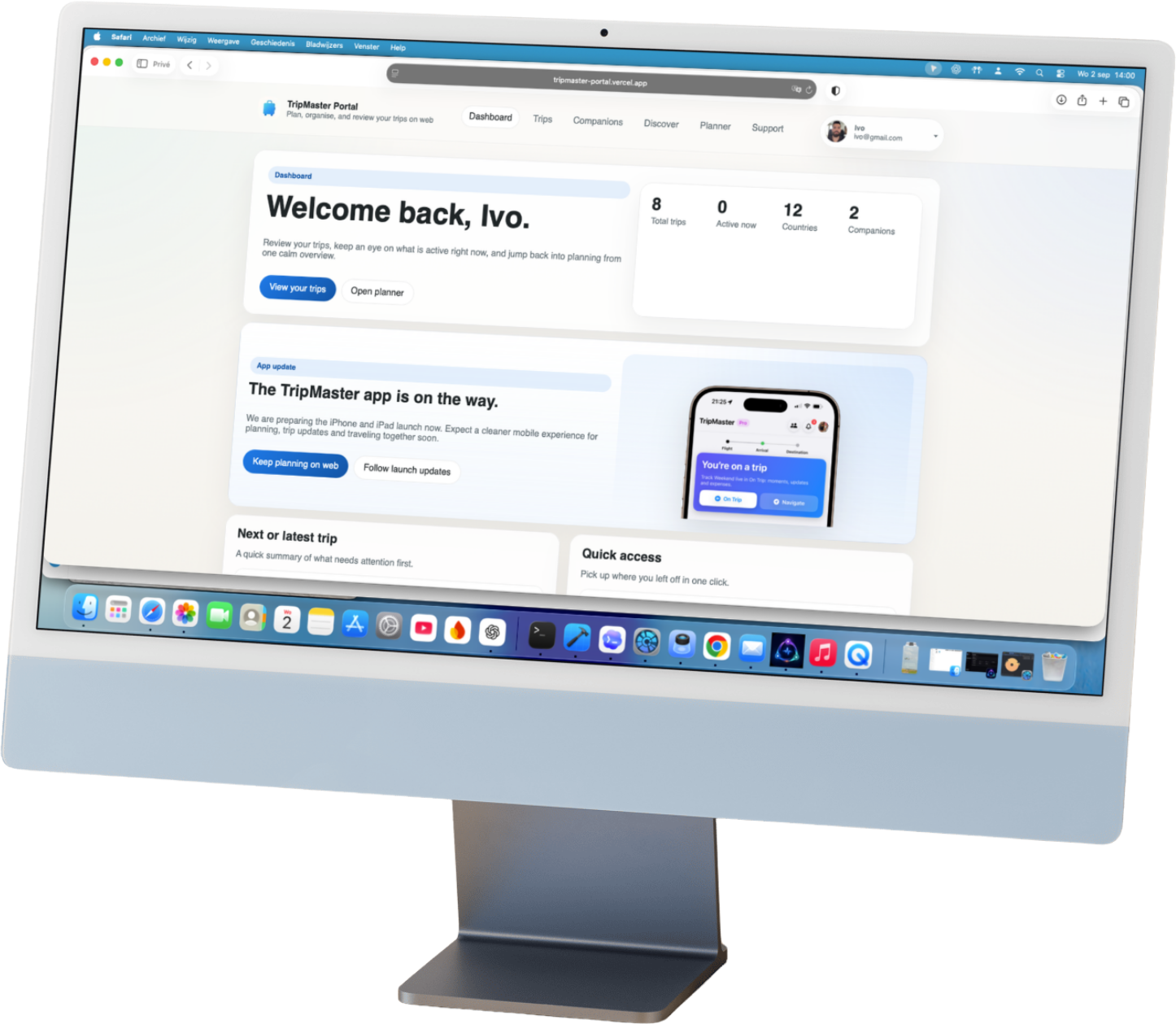 TripMaster webportaal